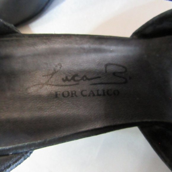 Luca B Calico Size Ladies 7 -1/2 M   Black Leather - Picture 9 of 11